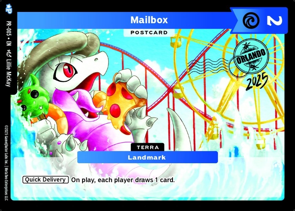 PR-005 Mailbox — Collect-A-Con 2025 Orlando promotional postcard