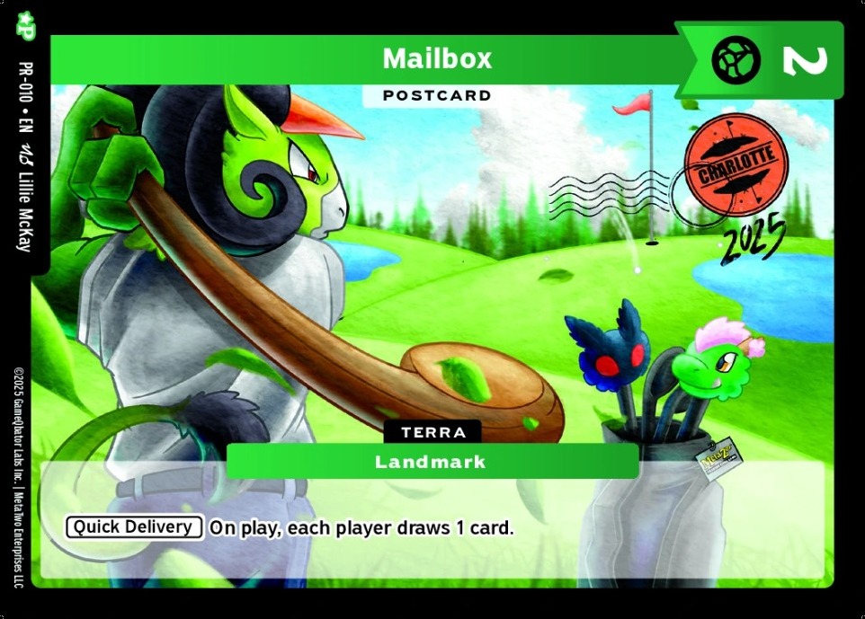 PR-010 Mailbox — Collect-A-Con 2025 Charlotte promotional postcard