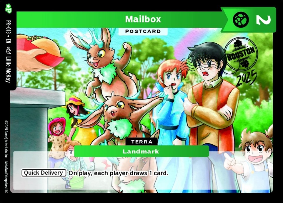 PR-013 Mailbox — Collect-A-Con 2025 Houston promotional postcard