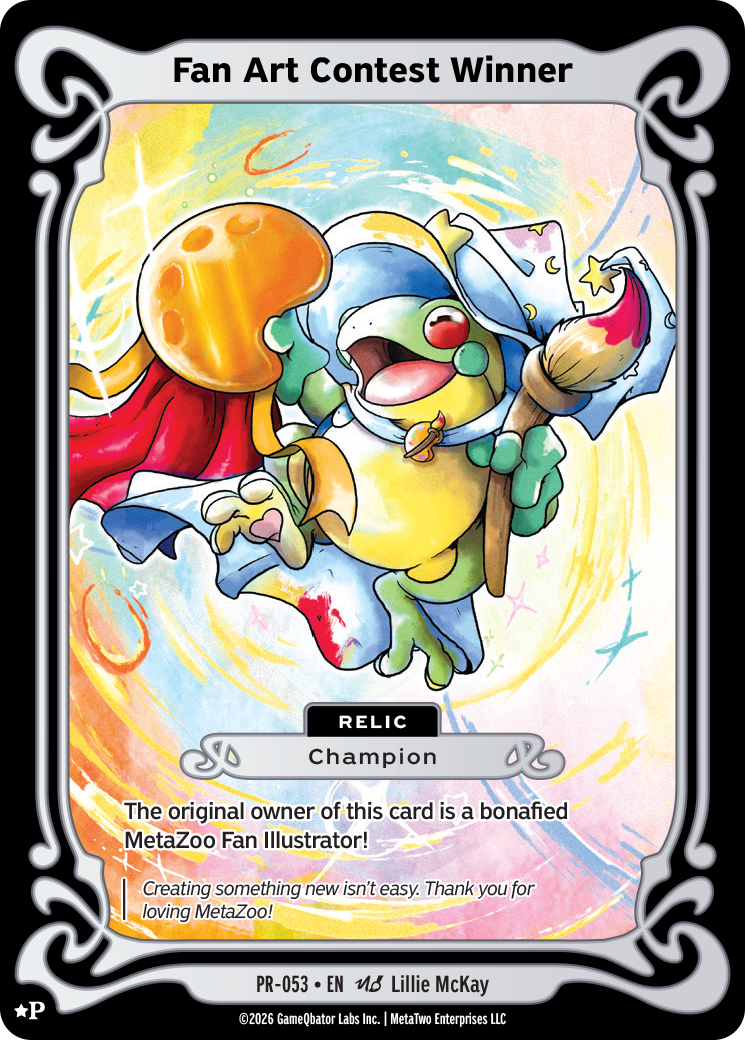 Fan Art Contest Winner promotional card
