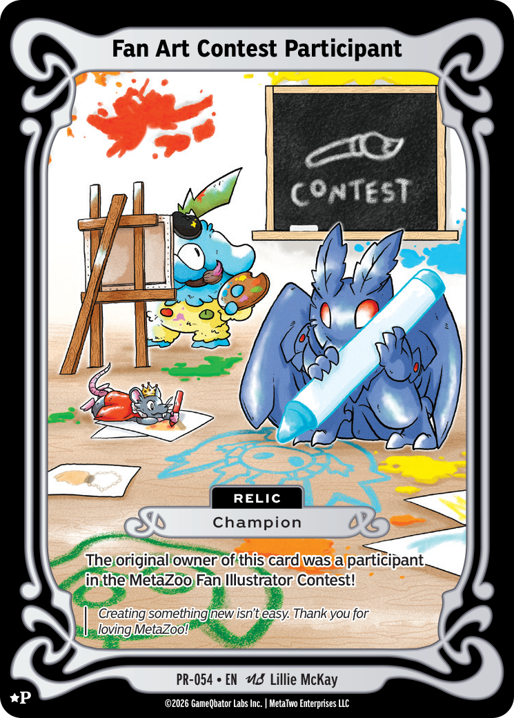 Fan Art Contest Participant promotional card